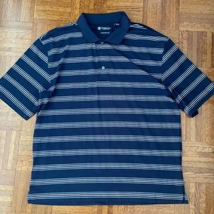 Oxford Golf Shirt, blue and white, size XL